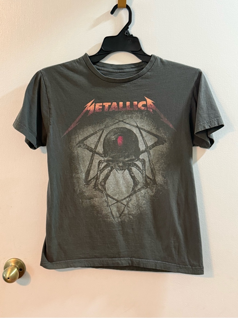 Metallica Gray Graphic Print Crew Neck Short Sleeve T-Shirt Size M